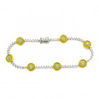 1.00CT Diamond and Yellow Lucite  18KT White Gold Bracelet